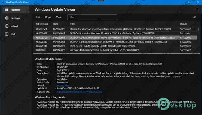 Windows Update Viewer 0.6 Crack Free Download